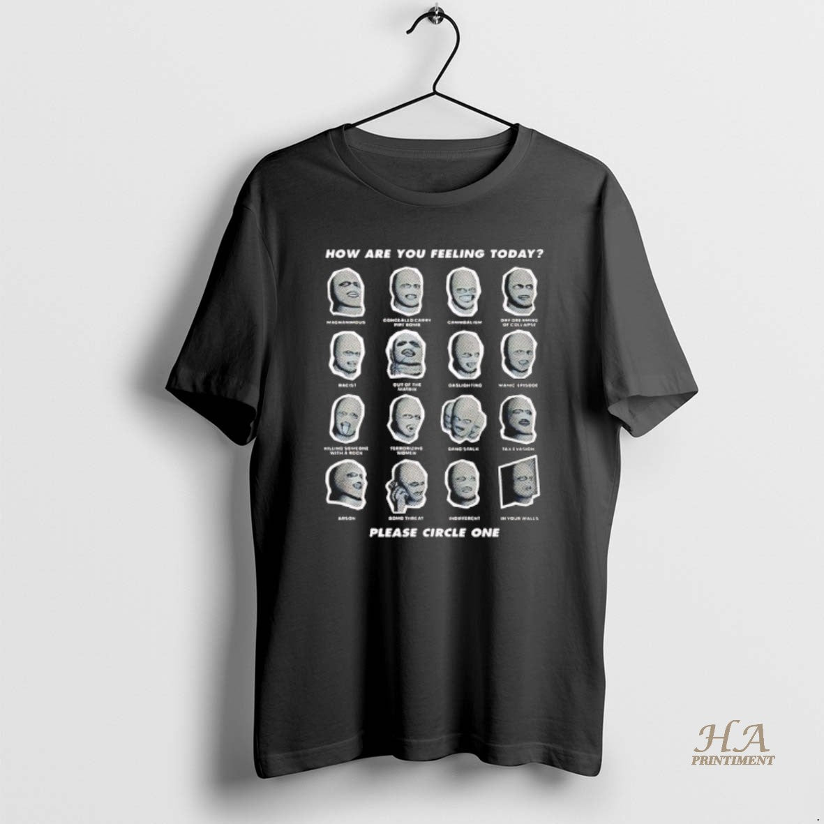 How Are You Feeling Today Please Circle One Mask TShirt Premium Design