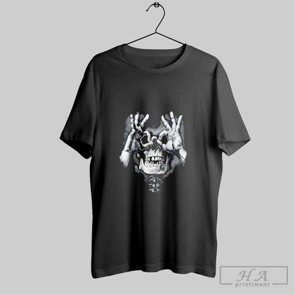 Hunt Skull Face Hand Goggles Gothic Tee Elegant Design