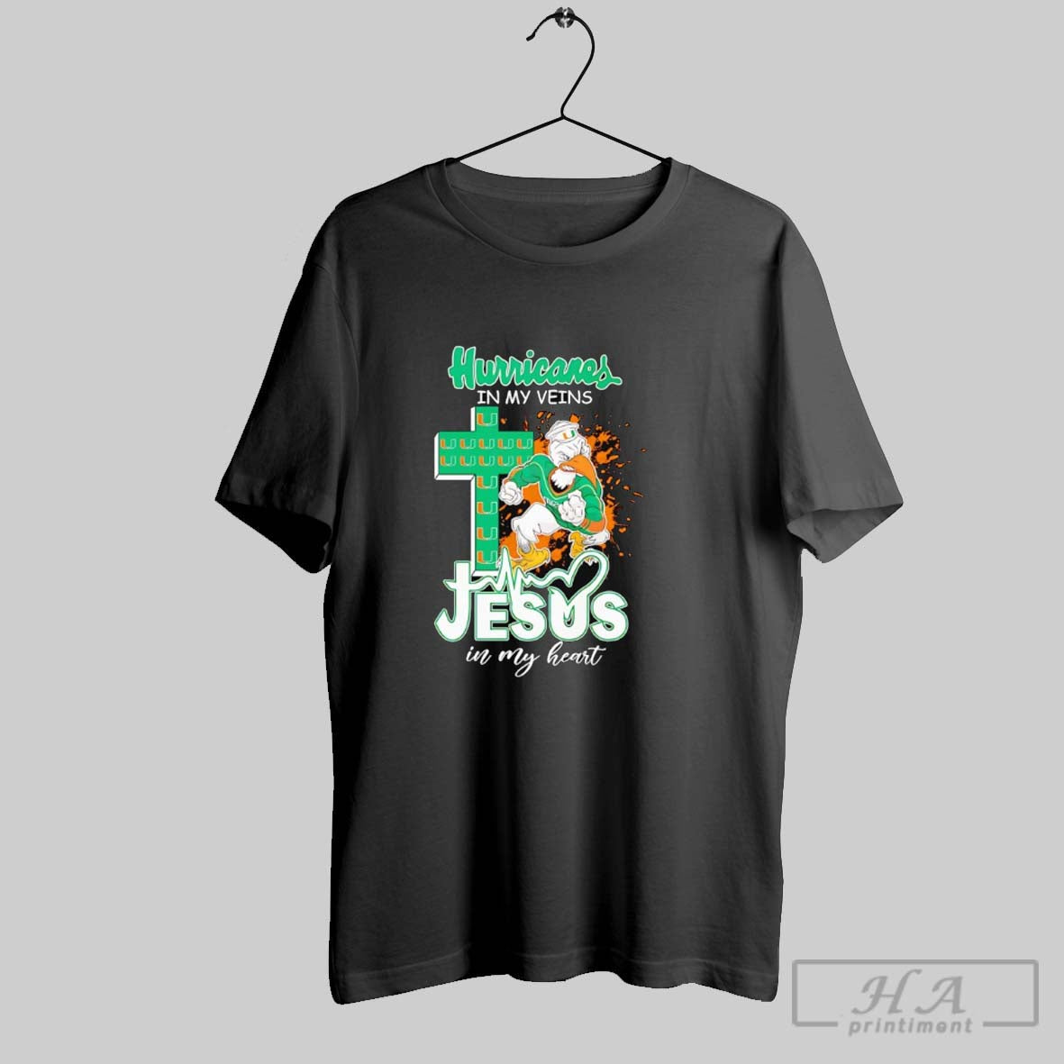 Hurricanes My Veins Jesus My Heart Mascot Long Sleeve Modern Art