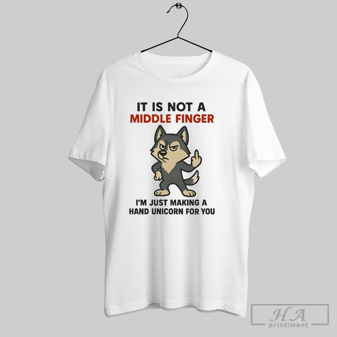 Husky It Is Not Middle Finger Im Just Making Hand Unicorn Tee Modern