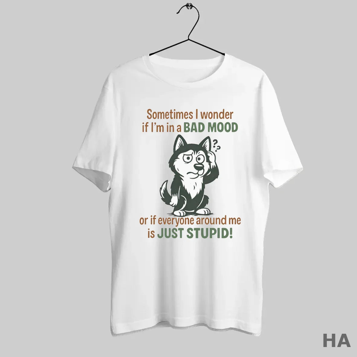 Husky Sometimes I Wonder If Im Bad Mood Or If Everyone Around Shirt