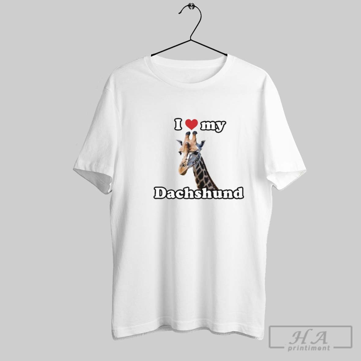 I Love My Dachshund Giraffe Shirt Stylish Art