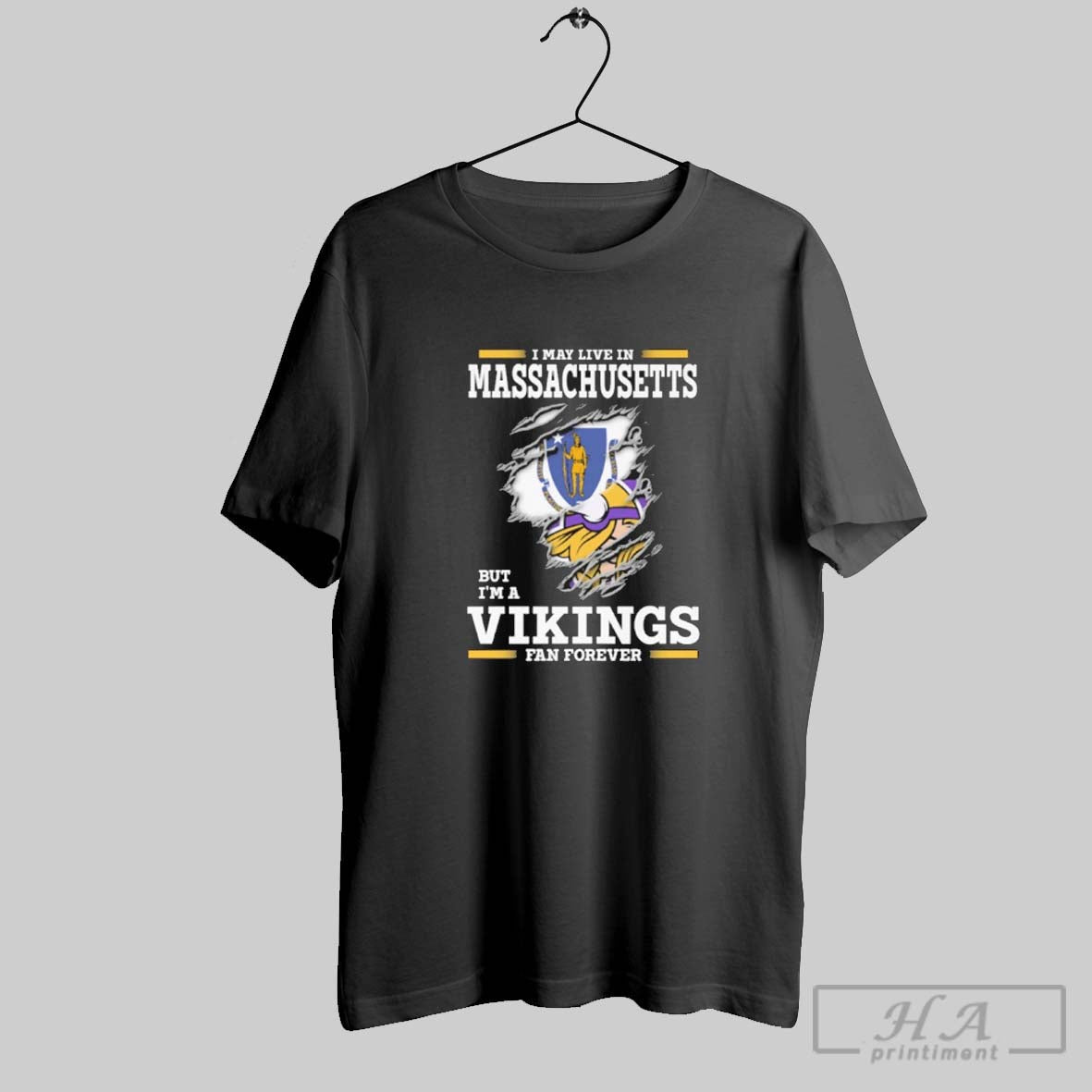 I May Live Massachusetts But Im Vikings Forever Hoodie Retro Merch