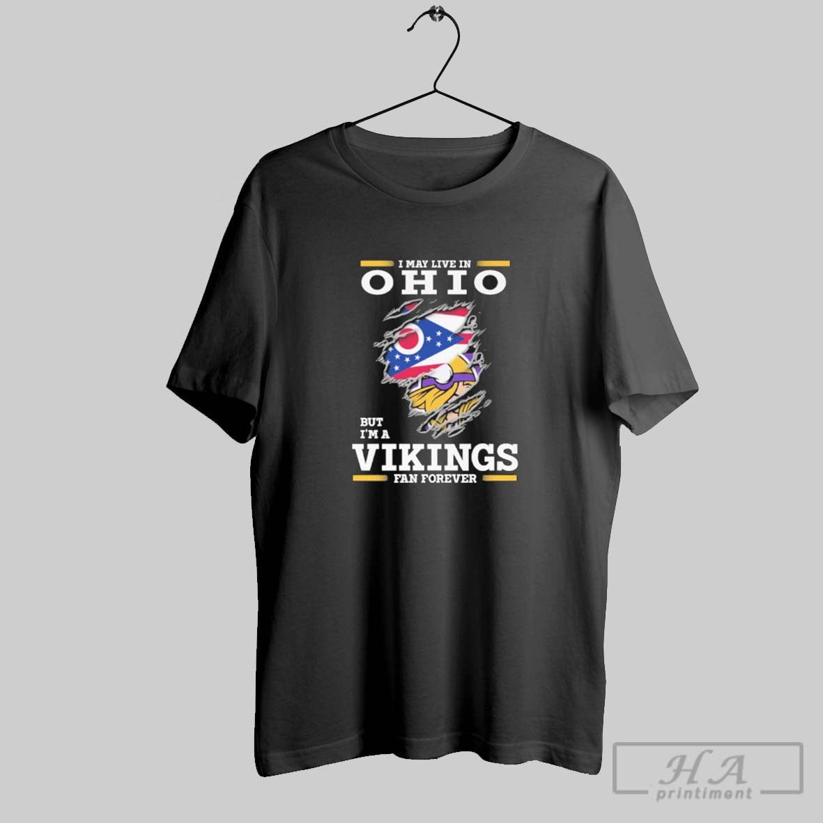 I May Live Ohio But Im Vikings Forever Long Sleeve Premium Merch