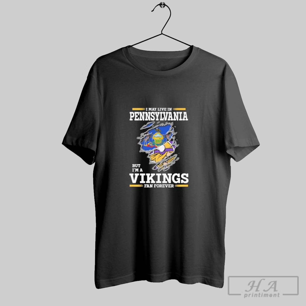 I May Live Pennsylvania But Im Vikings Forever Hoodie Classic Art