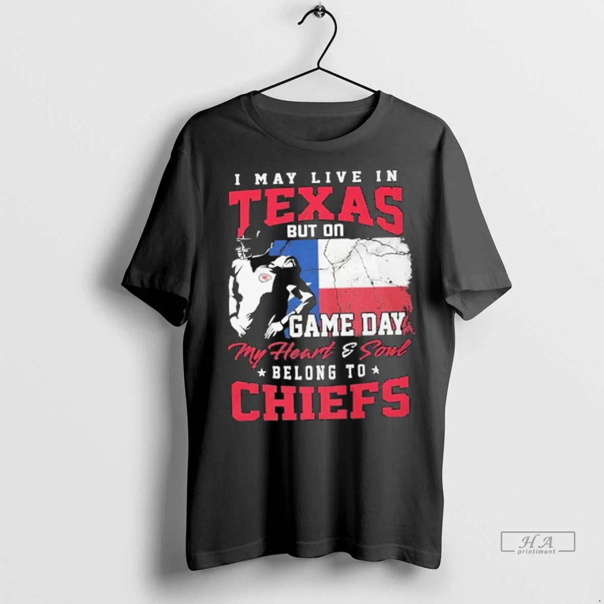 I May Live Texas But Game Day My Heart And Soul Belong TShirt Modern