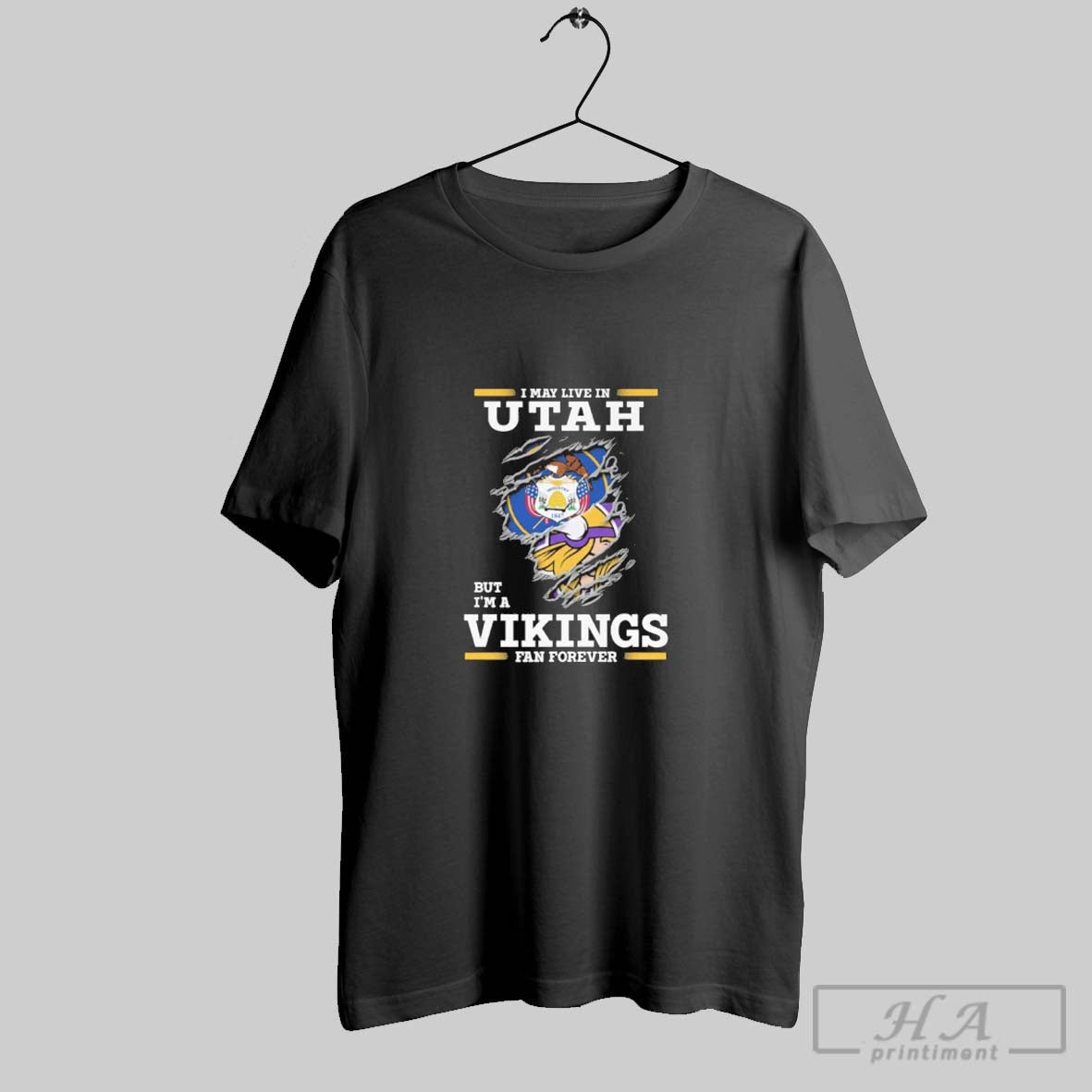 I May Live Utah But Im Vikings Forever Long Sleeve Elegant Apparel