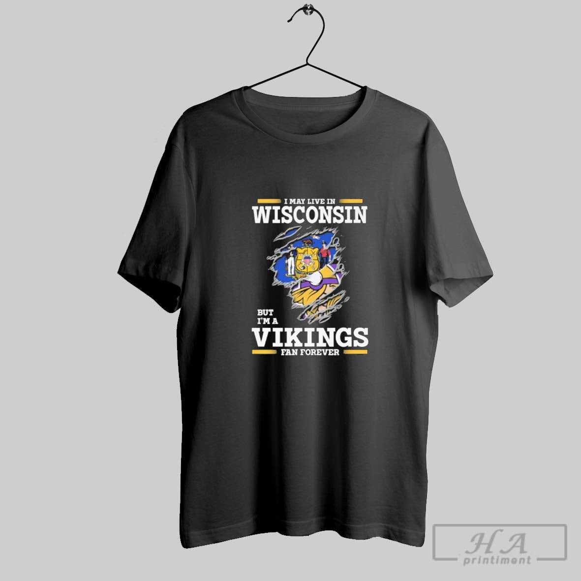 I May Live Wisconsin But Im Vikings Forever Long Sleeve Classic Merch