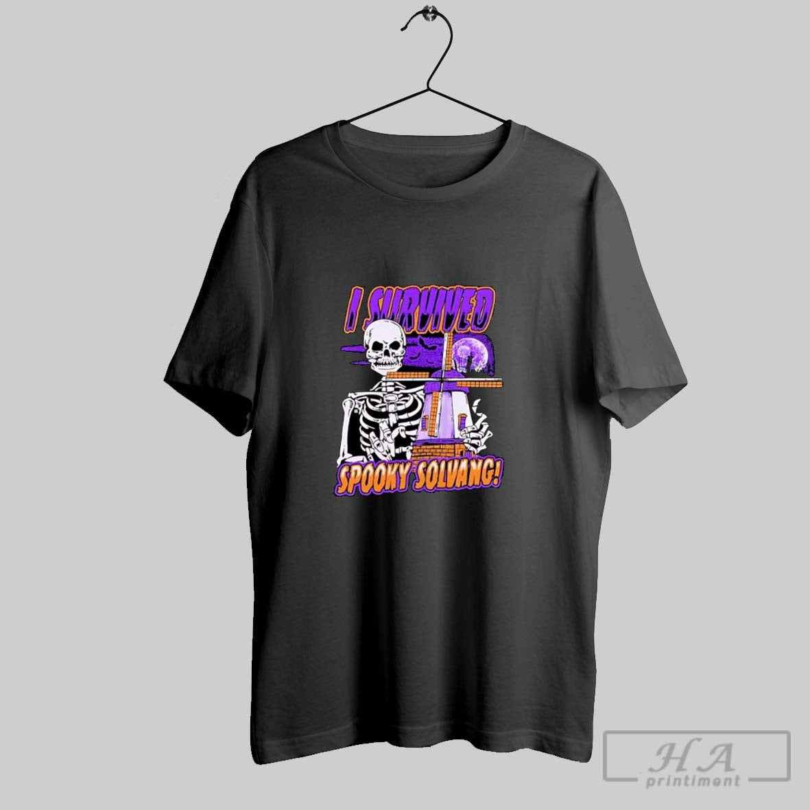 I Survived Spooky Solvang Skeleton Halloween Hoodie Modern Merch
