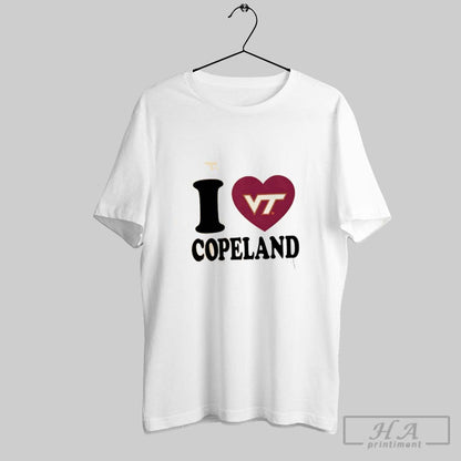 I Love Kemari Copeland Virginia Tech Hokies Heart Long Sleeve Retro