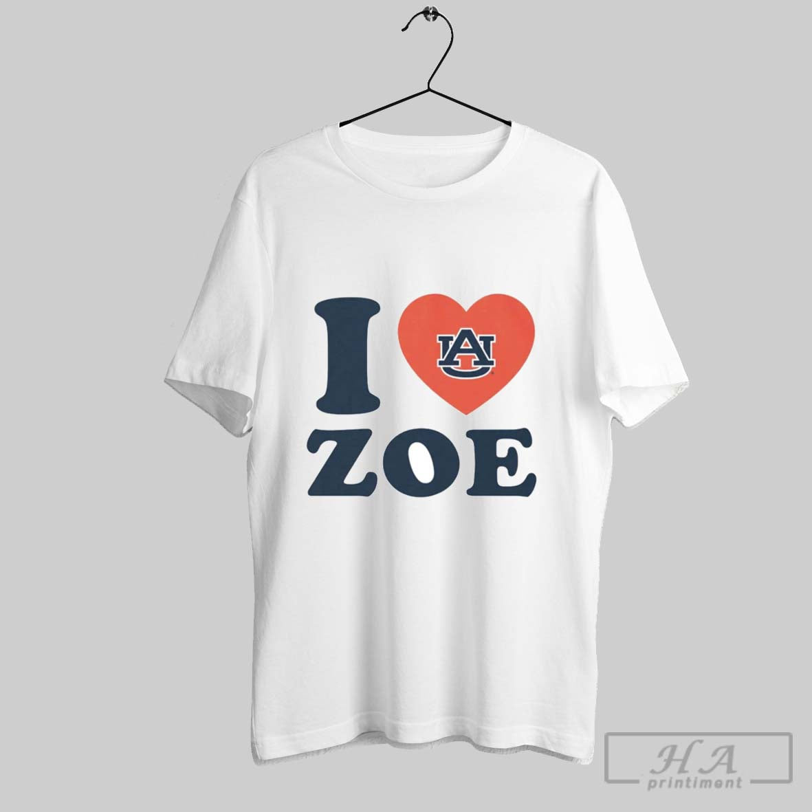 I Love Zoe Slaughter Heart Auburn Tigers Shirt Retro Style