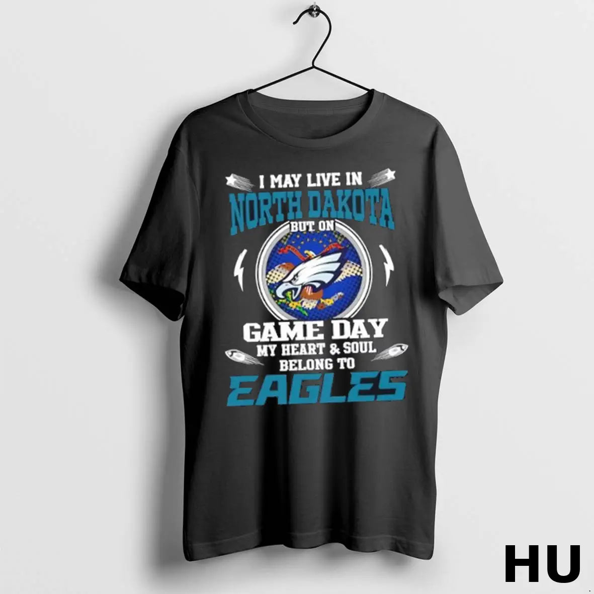 I May Live North Dakota But Game Day My Heart And Soul TShirt