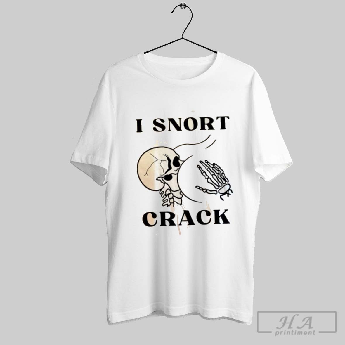 I Snort Crack Skeleton Skull Halloween Long Sleeve Modern Gift