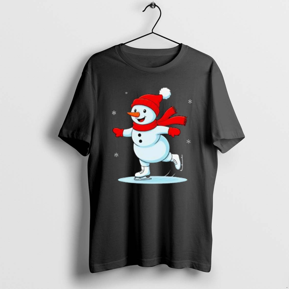 Ice Skating Snowman Sweatshirt Retro Merch