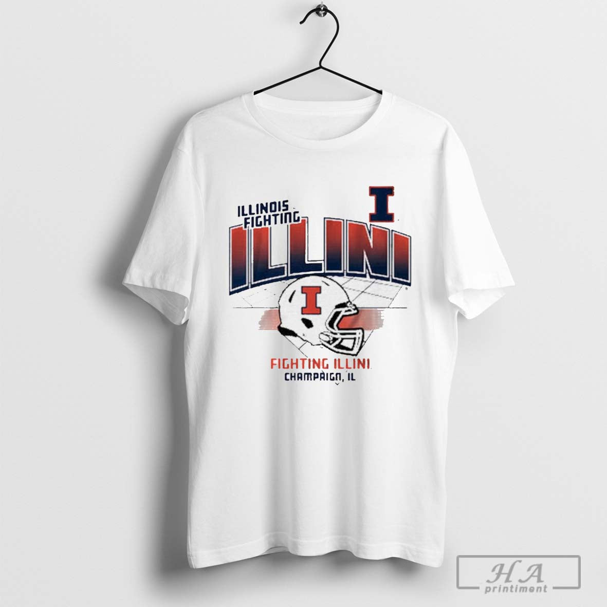 Illinois Fighting Illini Football Helmet Grid Sweatshirt Vintage Art