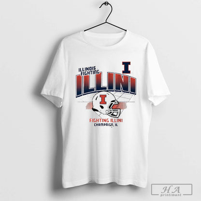 Illinois Fighting Illini Football Helmet Grid Sweatshirt Vintage Art