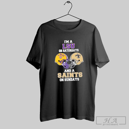 Im Lsu Saturdays And Saints Sundays Football Helmet Tank Top Designer