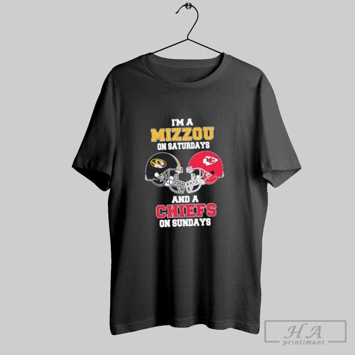 Im Mizzou Saturdays And Chiefs Sundays Football Helmet Tee Elegant