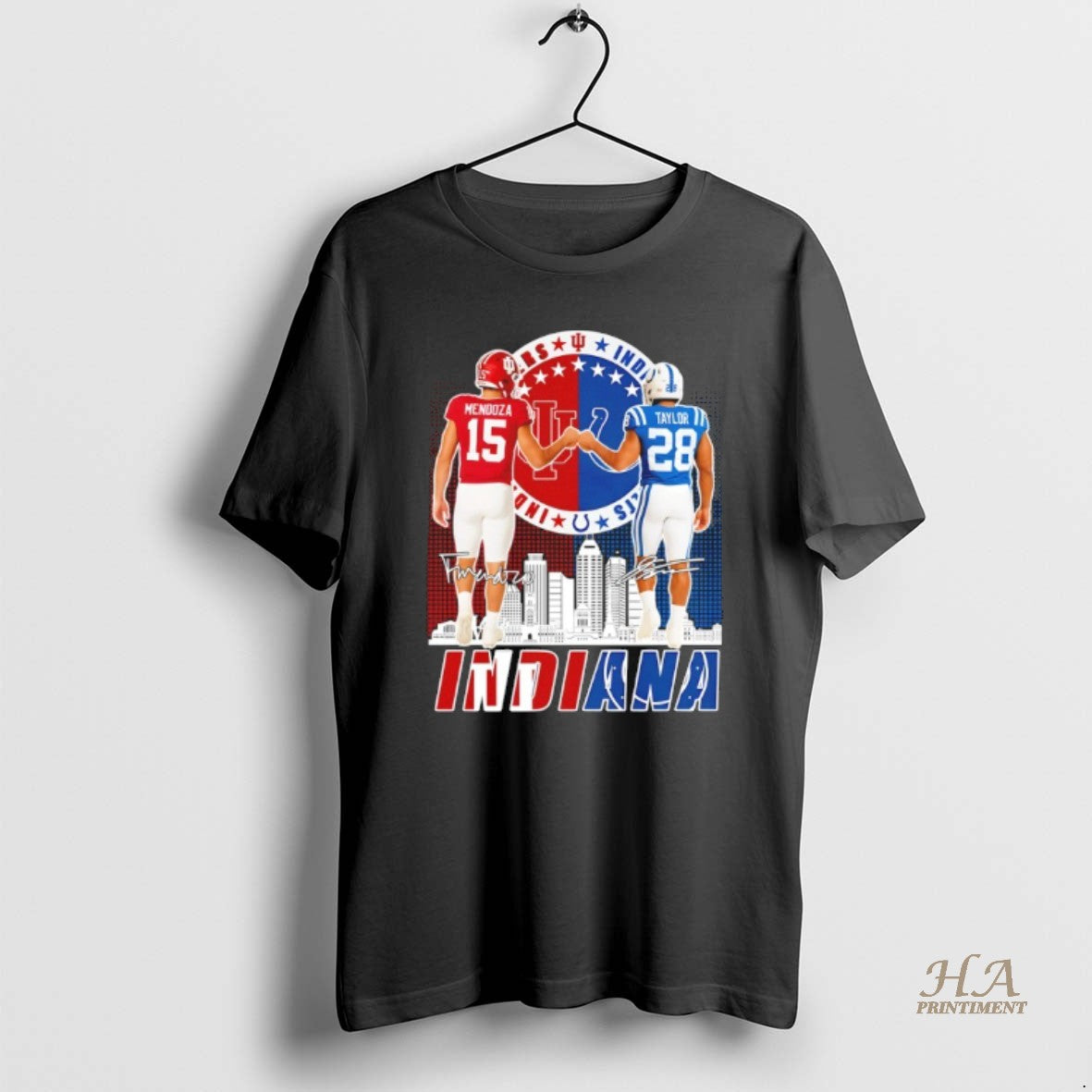 Indiana City Sports Mendoza Hoosiers X Taylor Colts Skyline TShirt