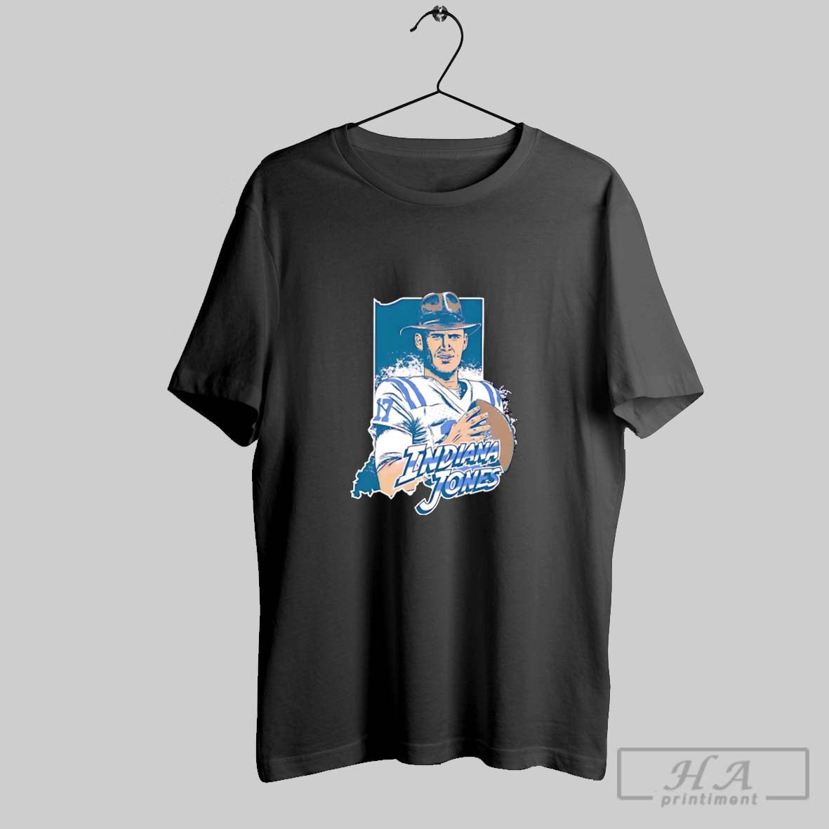 Indiana Colts Daniel Jones Indiana Jones Cowboy Tee Authentic Art