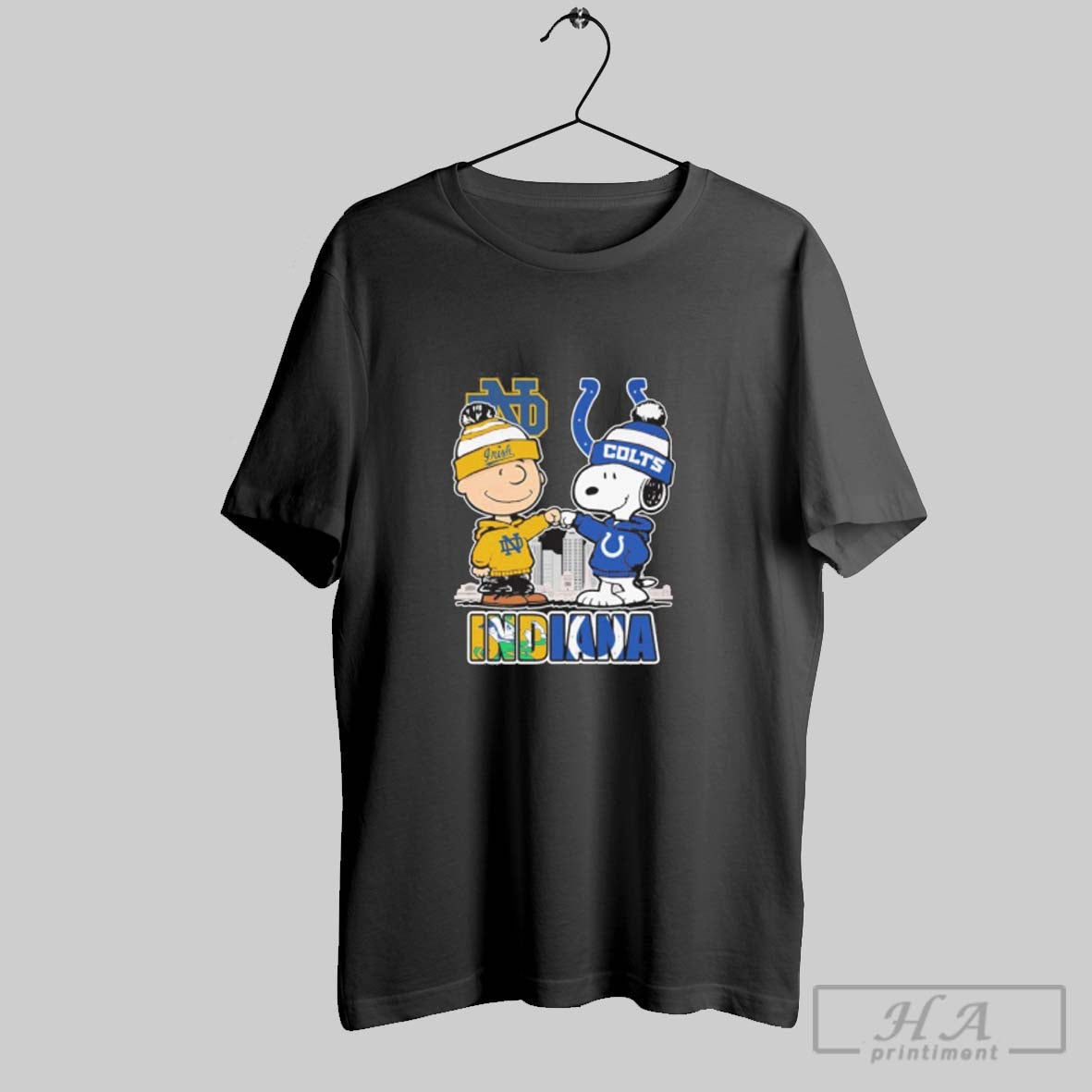 Indiana Snoopy Fist Bump Charlie Brown Irish And Colts Hoodie Stylish