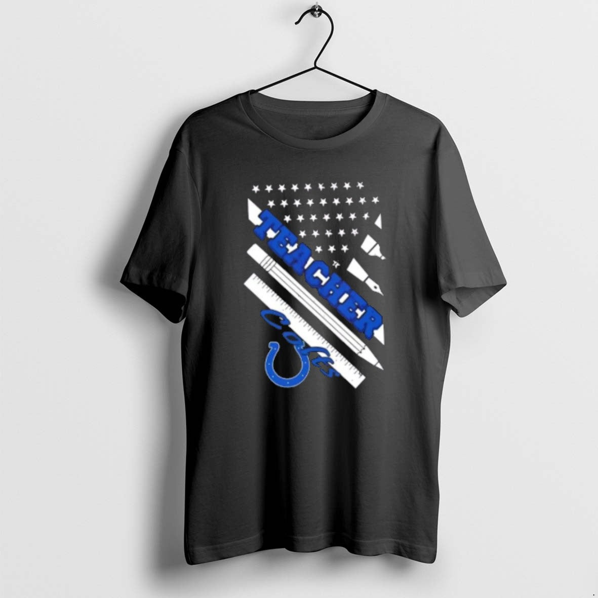 Indianapolis Colts Football X Teacher American Flag Long Sleeve