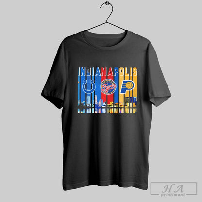 Indianapolis Skyline Sports Teams Logo Hoodie Retro Fashion
