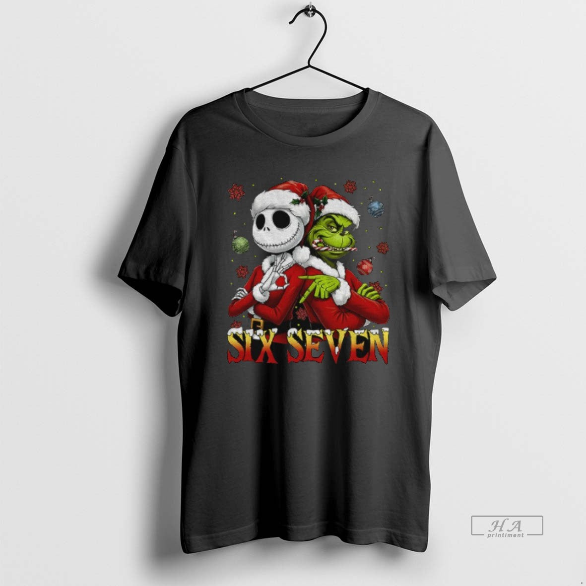 Jack Skellington And Grinch Six Seven 6 7 Meme Hoodie Premium Design