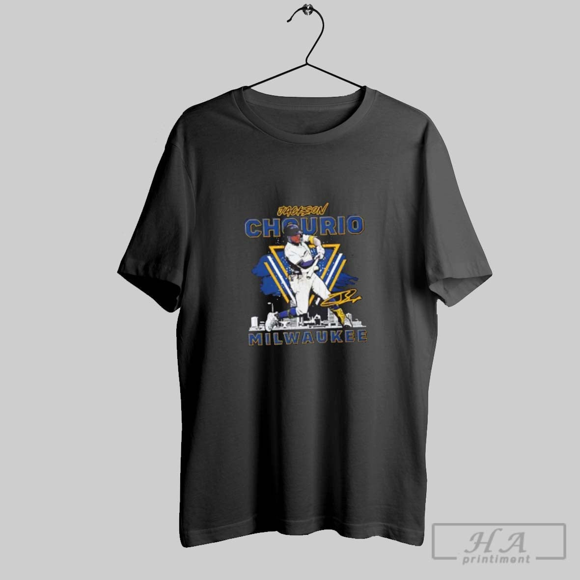 Jackson Chourio Milwaukee Brewers Gritty Signature Hoodie Retro Art