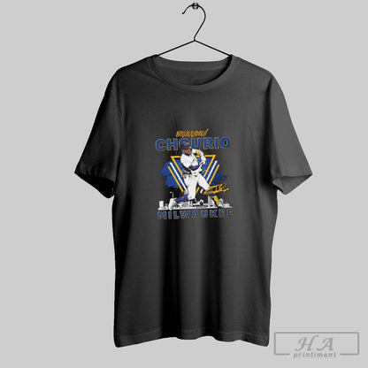 Jackson Chourio Milwaukee Brewers Gritty Signature Hoodie Retro Art