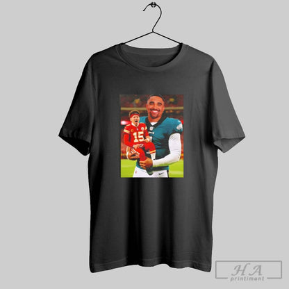 Jalen Hurts Holding Patrick Mahomes Meme Hoodie Authentic Apparel