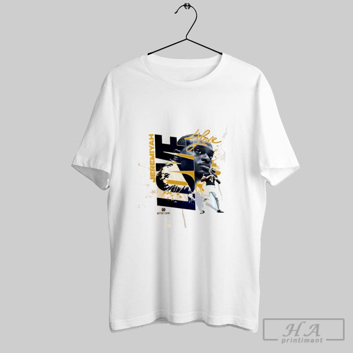 Jeremiyah Love Notre Dame Fighting Irish Player Collage TShirt