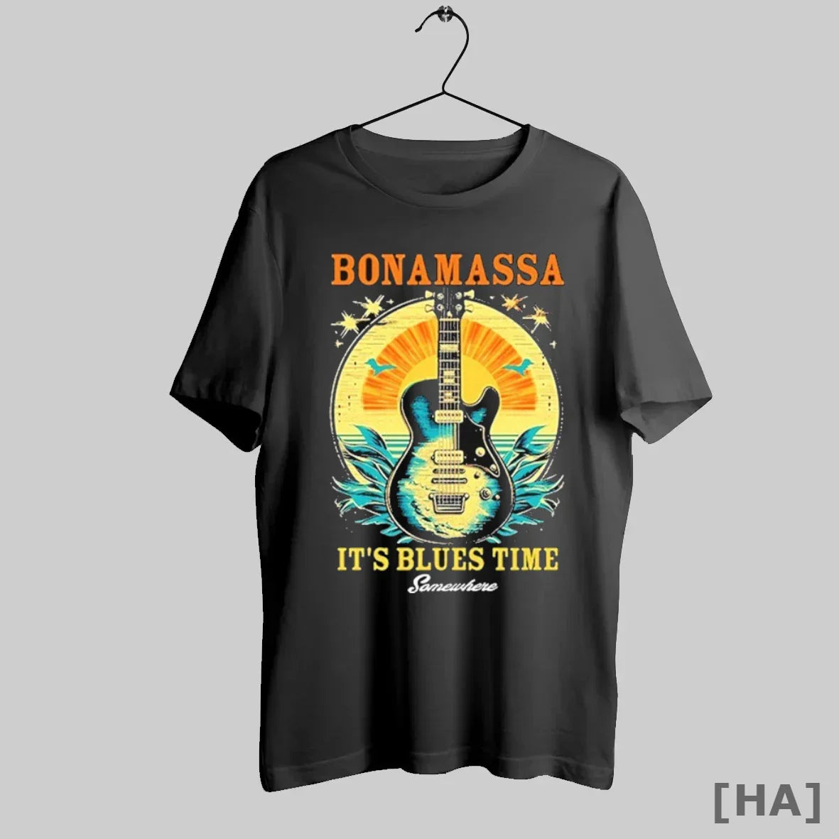 Joe Bonamassa Its Blues Time Somewhere Guitar Tee Elegant Art