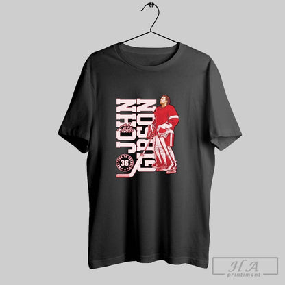 John Gibson Welcome To Detroit Red Wings Signature TShirt Vintage