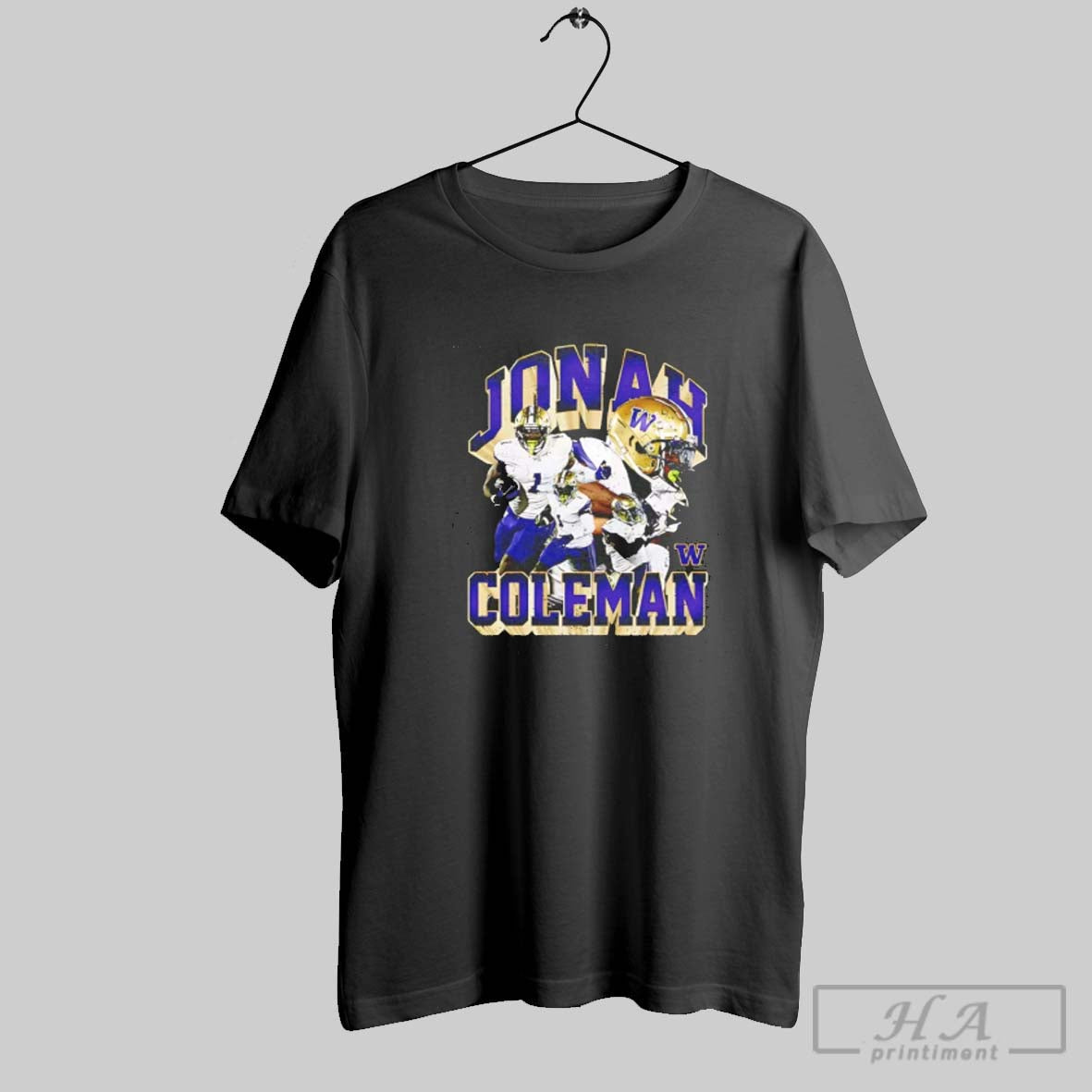Jonah Coleman Washington Huskies Player Collage Shirt Exclusive Merch