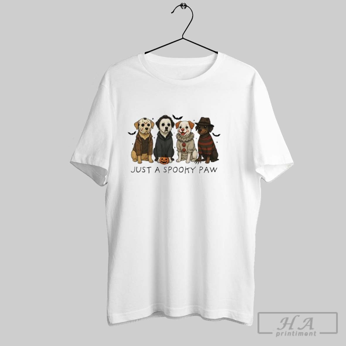 Just Spooky Paw Horror Movie Dog Ghost Halloween Ladies Tank Top