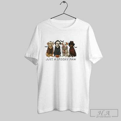 Just Spooky Paw Horror Movie Dog Ghost Halloween Ladies Tank Top