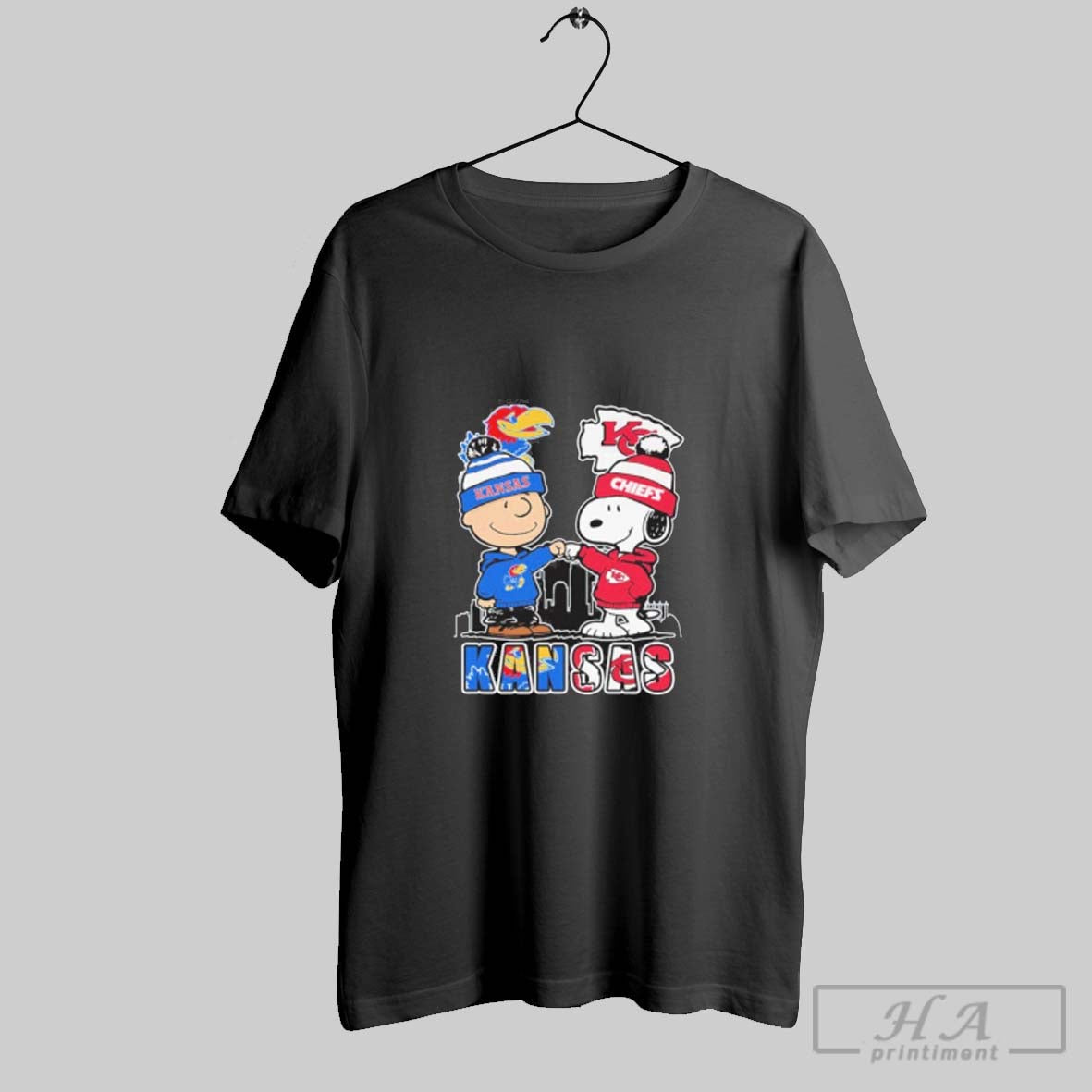 Kansas Snoopy Fist Bump Charlie Brown Chiefs And Royals Long Sleeve