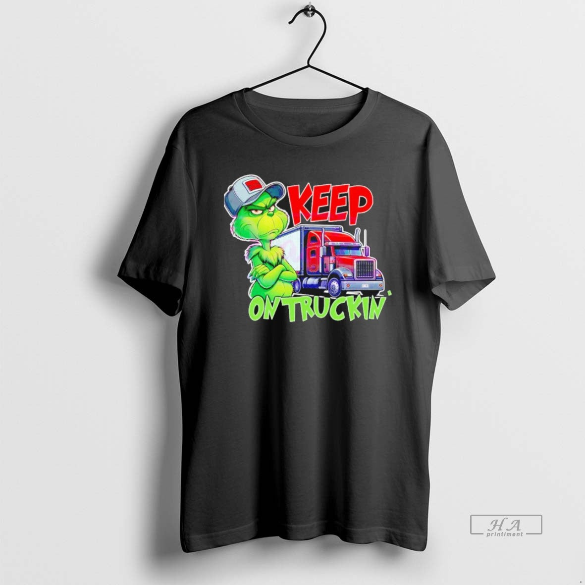 Keep Truckin Grinch Truck Driver Sweatshirt Modern Outfit