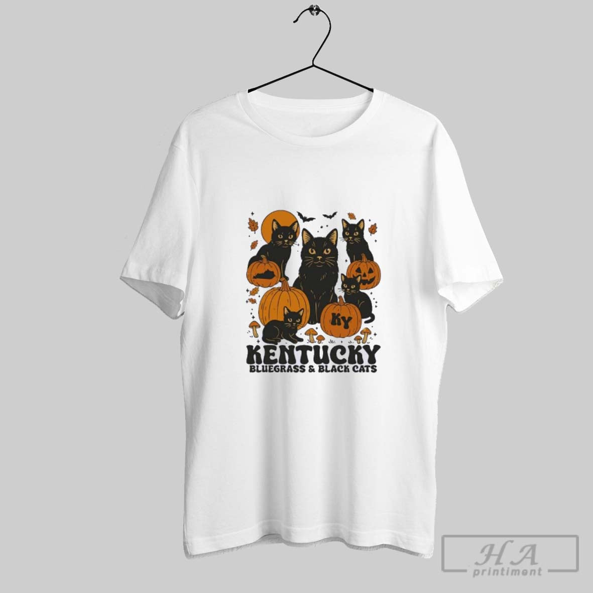 Kentucky Bluegrass Black Cats Halloween TShirt Trendy Style