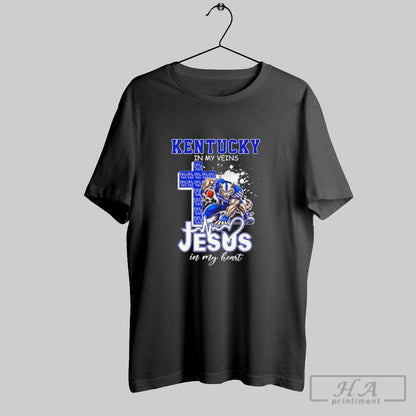 Kentucky Wildcats My Veins And Jesus My Heart Christian Football Tank