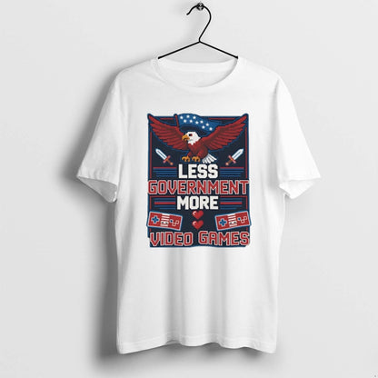 Less Government More Video Games Patriotic Eagle Tee Elegant Fashion