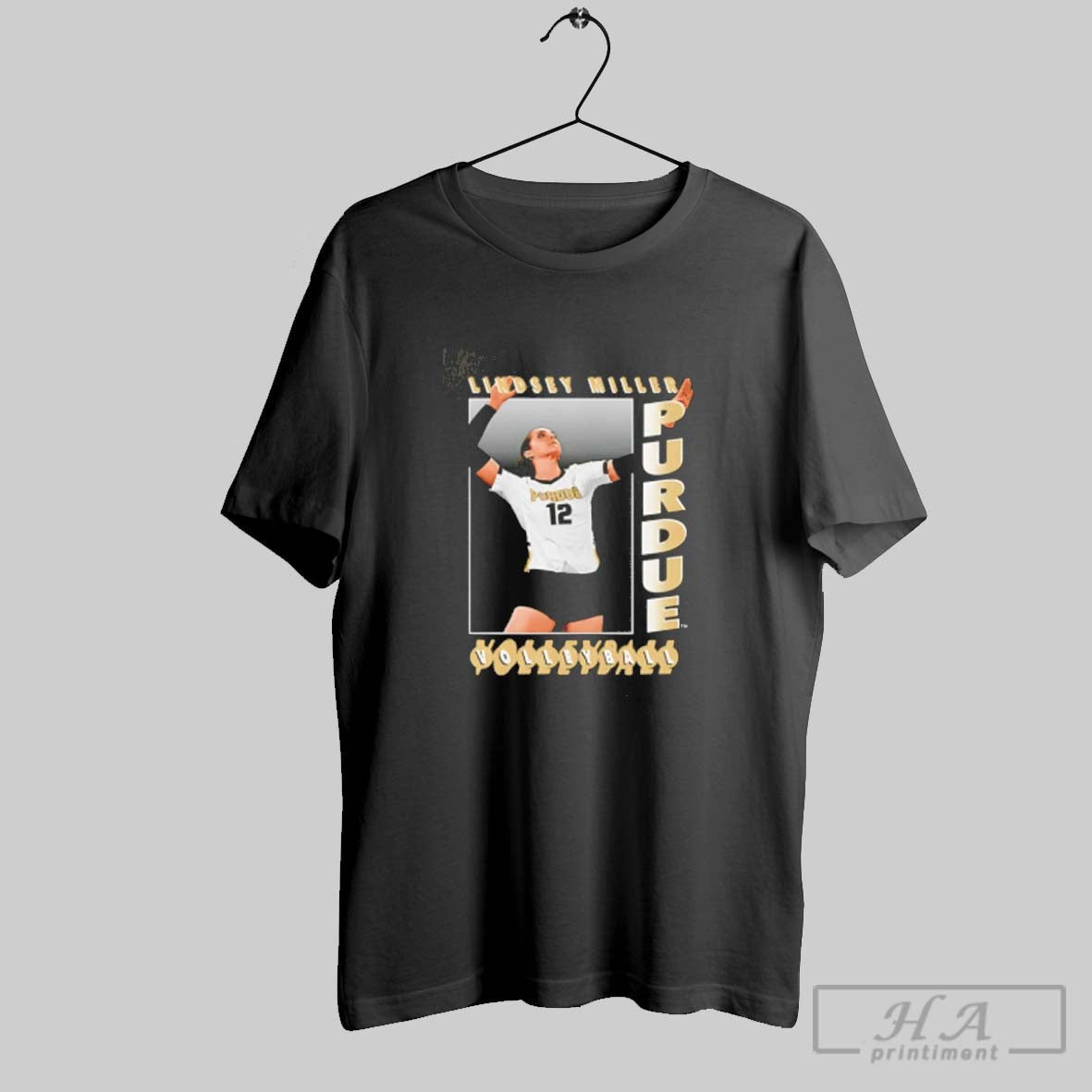 Lindsey Miller Purdue Boilermakers Box TShirt Authentic Fashion