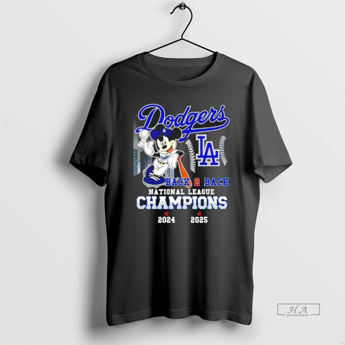 Los Angeles Dodgers 2025 National League Champions Back 2 Back Tee