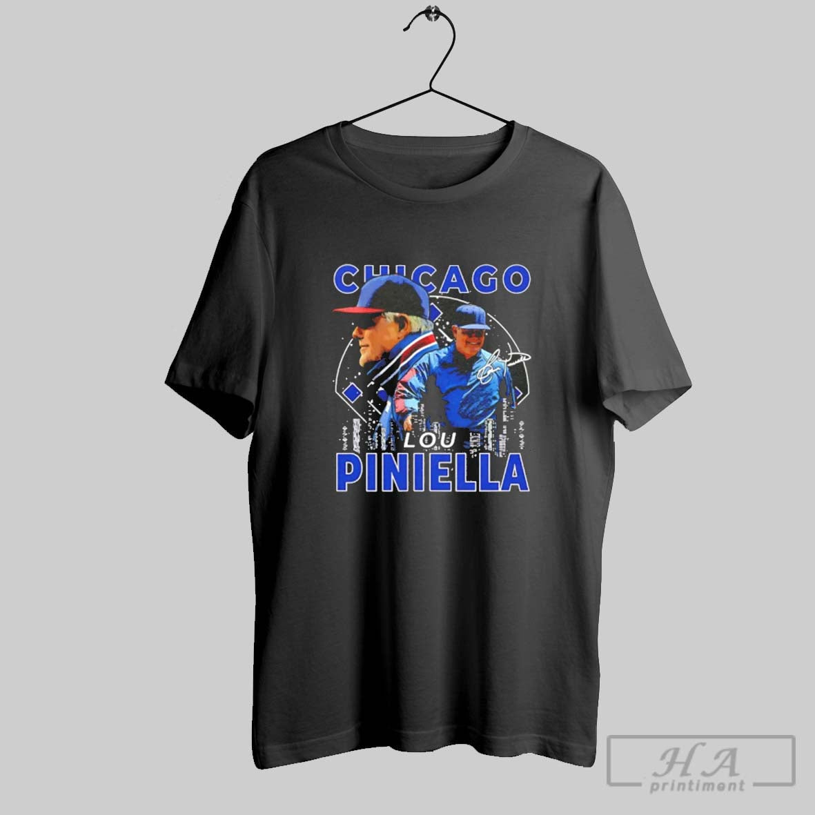 Lou Piniella Chicago Cubs City Skyline Gritty Long Sleeve Modern