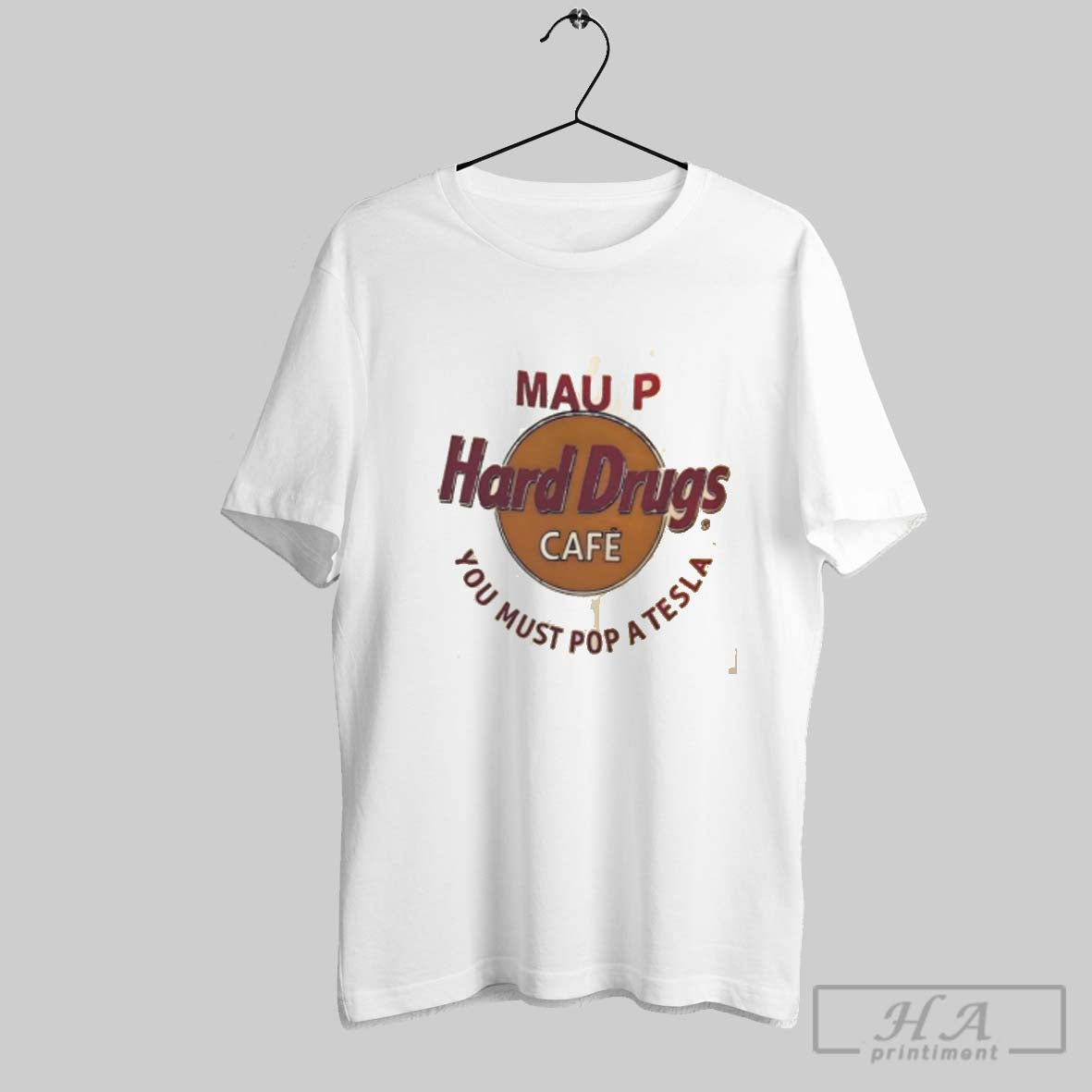 Mau P Hard Rock Cafe Logo You Must Pop Tesla Hoodie Retro Look
