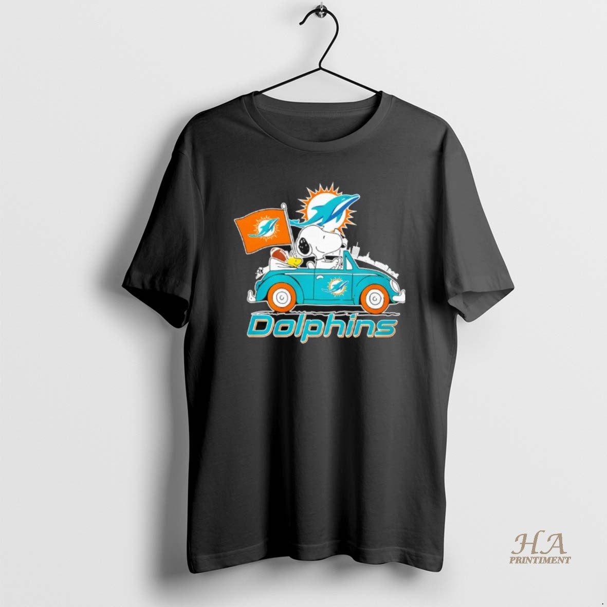 Miami Dolphins X Snoopy And Woodstock Drive Car Shirt Modern Gift