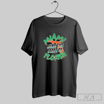 Miami Hurricanes Runs State Florida Long Sleeve Vintage Apparel