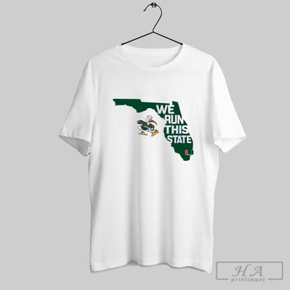 Miami Hurricanes We Runs This State Shirt Trendy Art