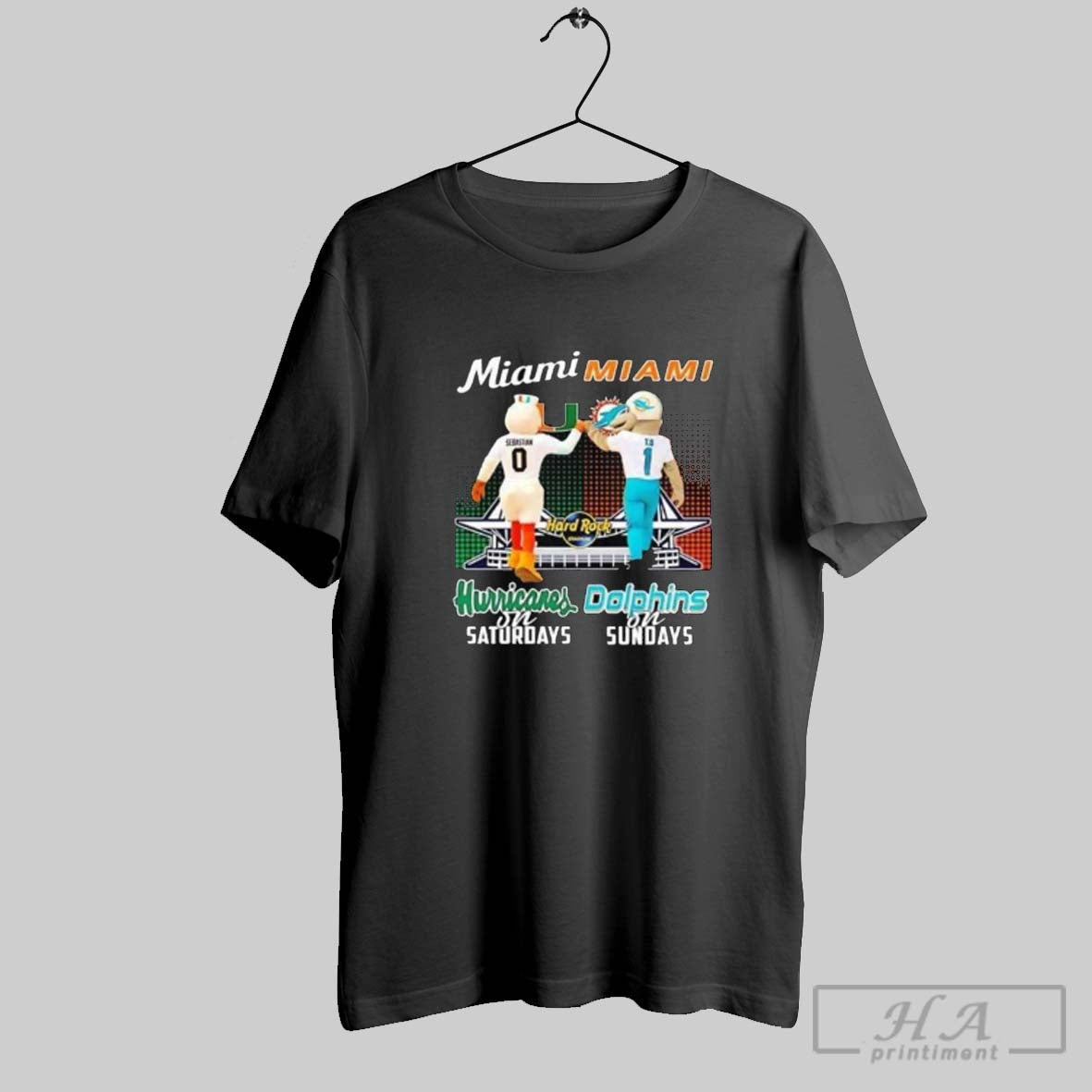 Miami Hurricanes Saturdays And Miami Dolphins Sundays Mascot 2025